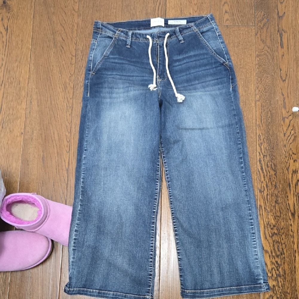 Women's Blue Jeans with Drawstring